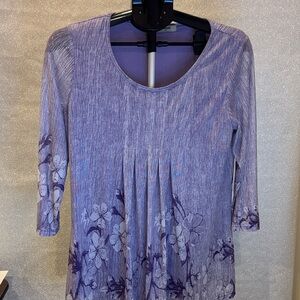 Chic Lavender Floral Women's Tunic